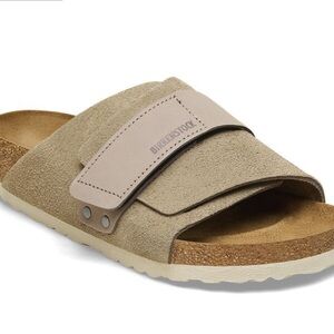 Birkenstock Kyoto slides in Taupe suede